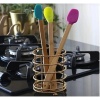 Silikon Uçlu Isıya Dayanıklı Bambu Spatula 3Lü Set