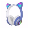 Kedi Figürlü Bluetooth Kulaklık Mavi Renkli