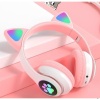 Kedi Figürlü Bluetooth Kulaklık Pembe Renkli