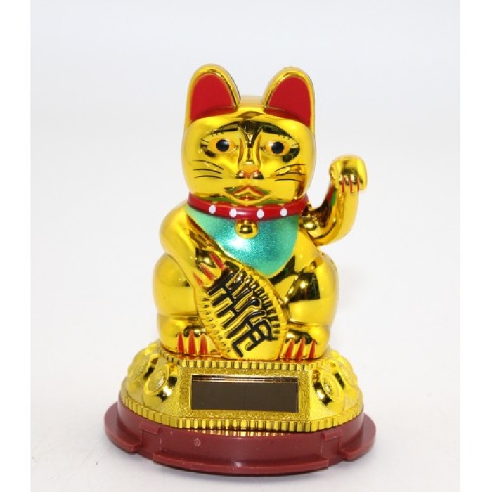 Güneş Enerjili Pati Sallayan Şans Kedisi (Maneki Neko)