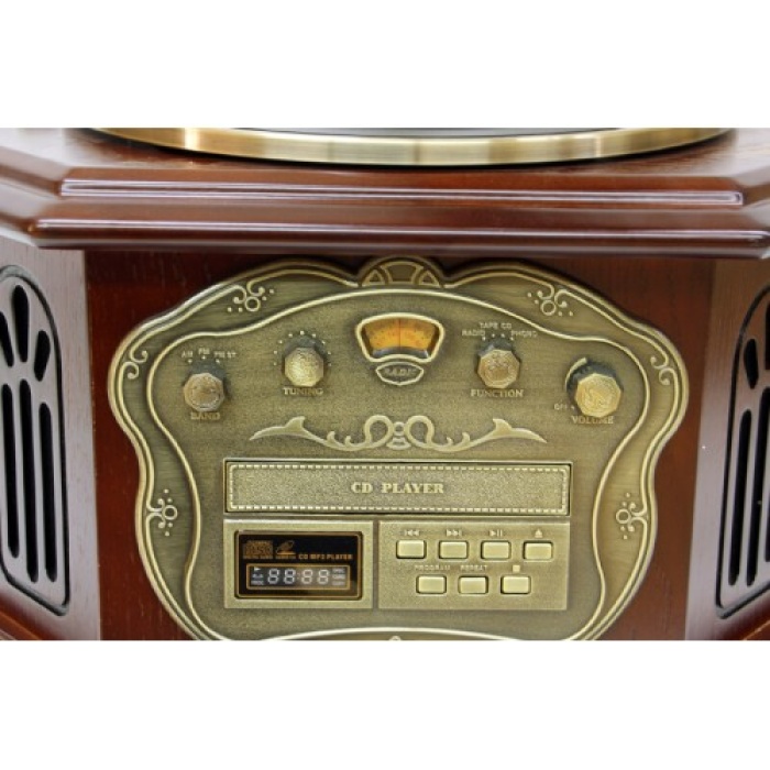 Nostaljik Ahşap Gramofon Sekizgen