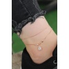 Rose Gold Renk Zirkon Damla Taşlı Halhal