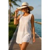 Kadın Beyaz Sırt Detaylı Yırtmaçlı Plaj Elbisesi Pareo – Şık, Rahat ve 4 Mevsim Kullanıma Uygun