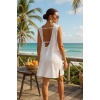Kadın Beyaz Sırt Detaylı Yırtmaçlı Plaj Elbisesi Pareo – Şık, Rahat ve 4 Mevsim Kullanıma Uygun