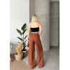 Flamlı kahve pantolon