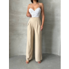 Pileli keten pantolon s255046