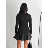 Eteği kloş crep mini elbise s1267