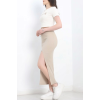 Nakışlı etekli takım bej beyaz s3899