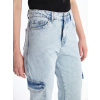 Kargo cep kar yıkama jeans pantolon