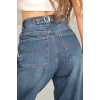 Arkadan tokalı jeans pantolon