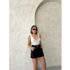 Kemer detaylı gabardin şort siyah s25289
