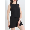 Şortlu Ayrobin takım siyah