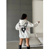 3 iplik şardonlu oversize true baskılı sweat Beyaz