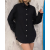 Relax fit keten gömlek siyah s255349