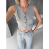 Essential yelek pantolon takım gri s255254