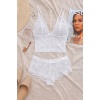 Kadın Beyaz Dantel Bralet Şort Takımı – Romantik ve Zarif İç Giyim