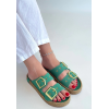 İces Yeşil Nubuk Terlik