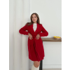 Cepli kuşaklı kaşe kaban kırmızı st26458