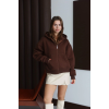 3 iplik şardonlu kapşonlu hoodie frm kahve p510437
