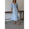 Kısa kollu müslin elbise mavi pt