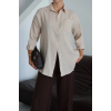 Tek cepli müslin gömlek bej pt