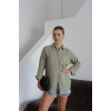 Tek cepli müslin gömlek haki pt