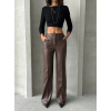 Zr deri palazzo pantolon kahve h24654