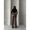 Zr deri palazzo pantolon kahve h24654