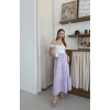 Müslin kumaş keten uzun etek lila pt
