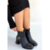 Mejjo Siyah Cilt Topuklu Bot