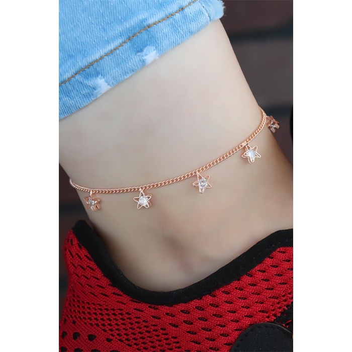 Zirkon Taşlı Rose Renk Yıldızlı Hal Hal