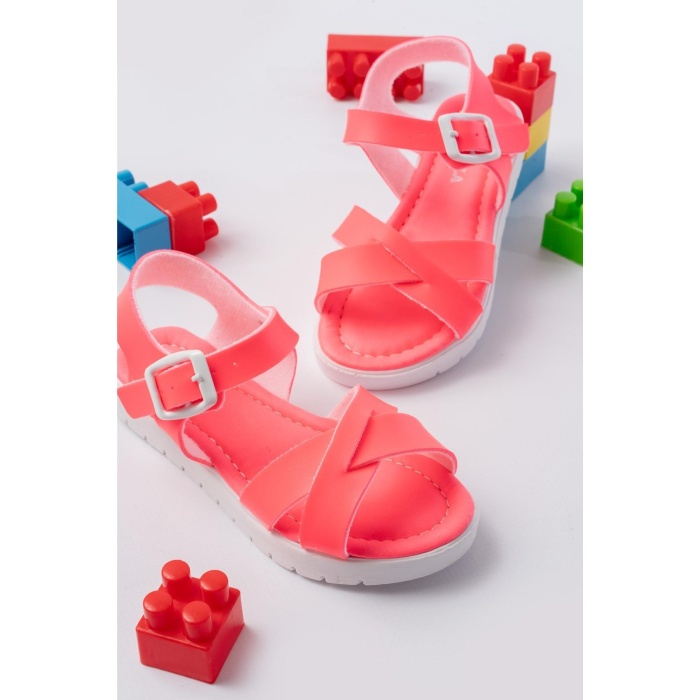 Alvin Pembe Cilt Kemerli Sandalet