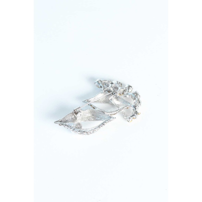 Zirkon Taşlı Metal Broş