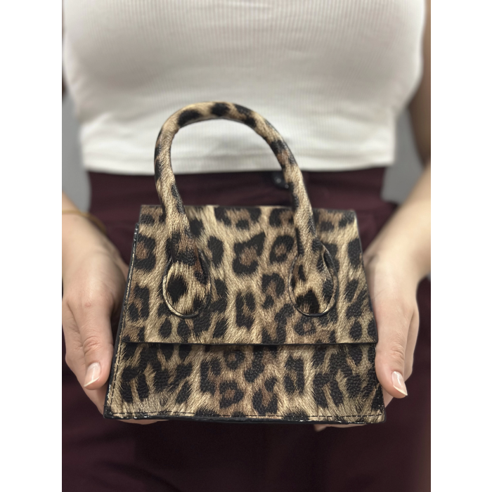 luxe leopar cilt çanta