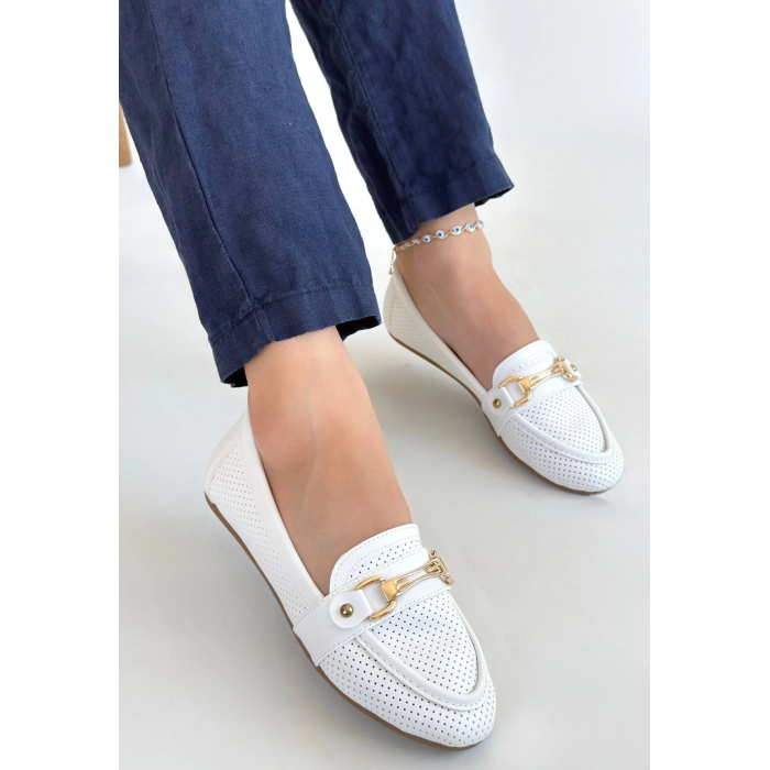 Rain Beyaz Cilt Babet Ayakkabı