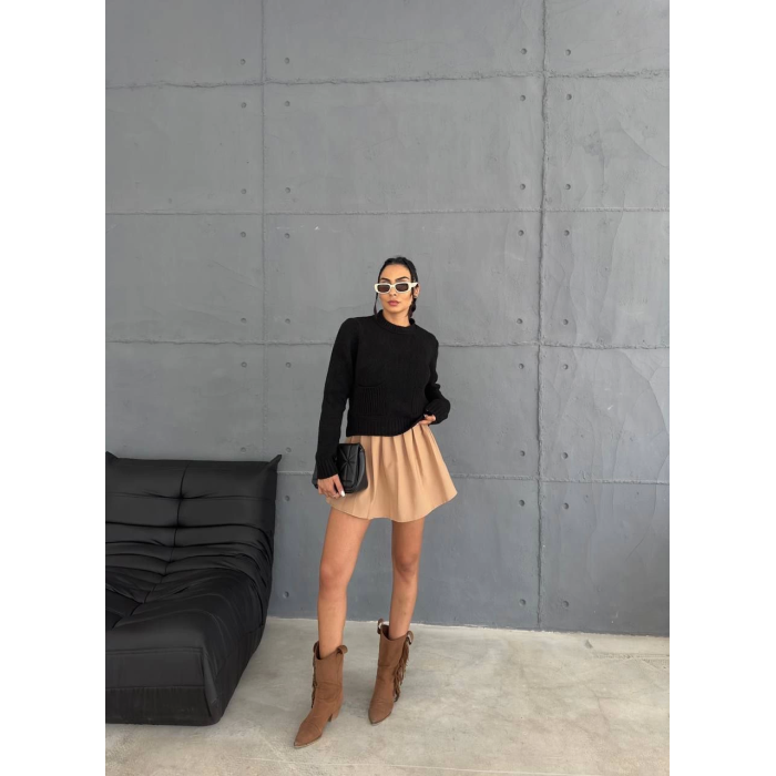 Cepli triko kazak siyah