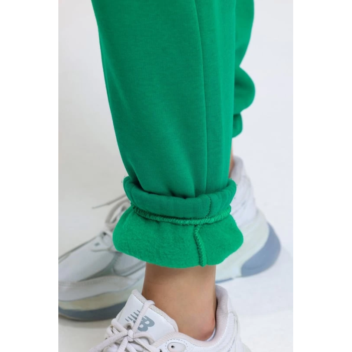 3 iplik şardonlu paça lastikli eşofman yeşil is001