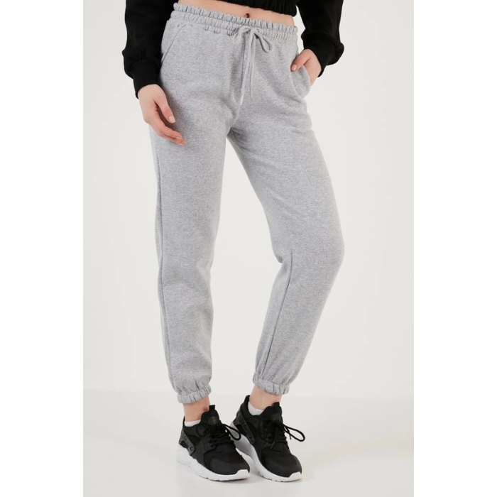 3 iplik şardonlu paça lastikli eşofman gri is001