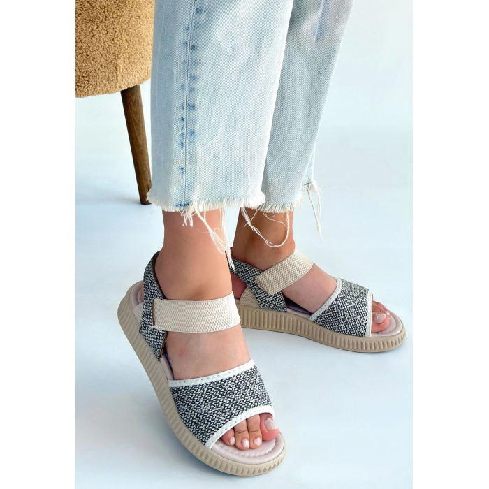 Jake Yeşil Hasır Cilt Sandalet