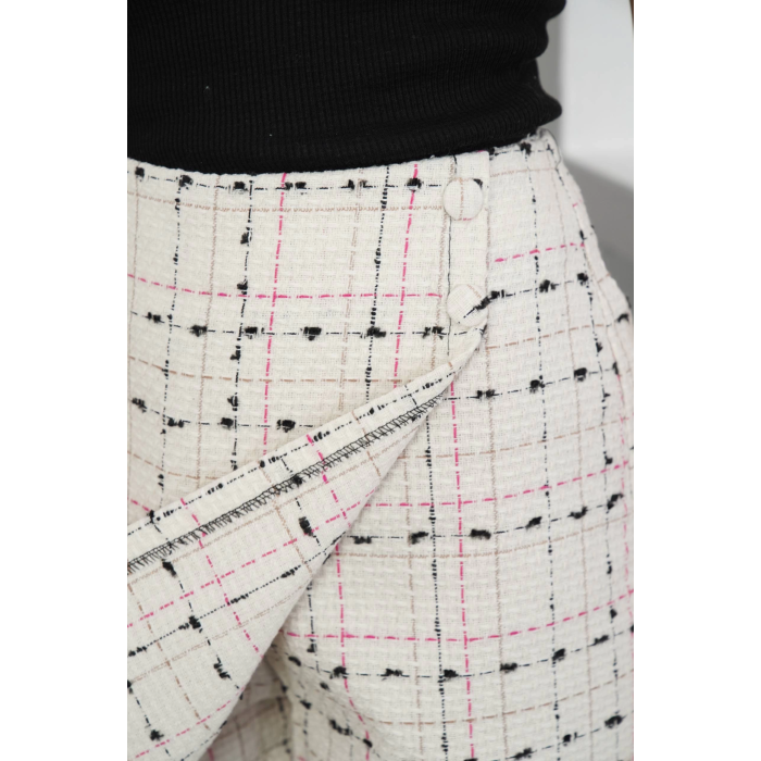 İki düğmeli şort etek beyaz h26414