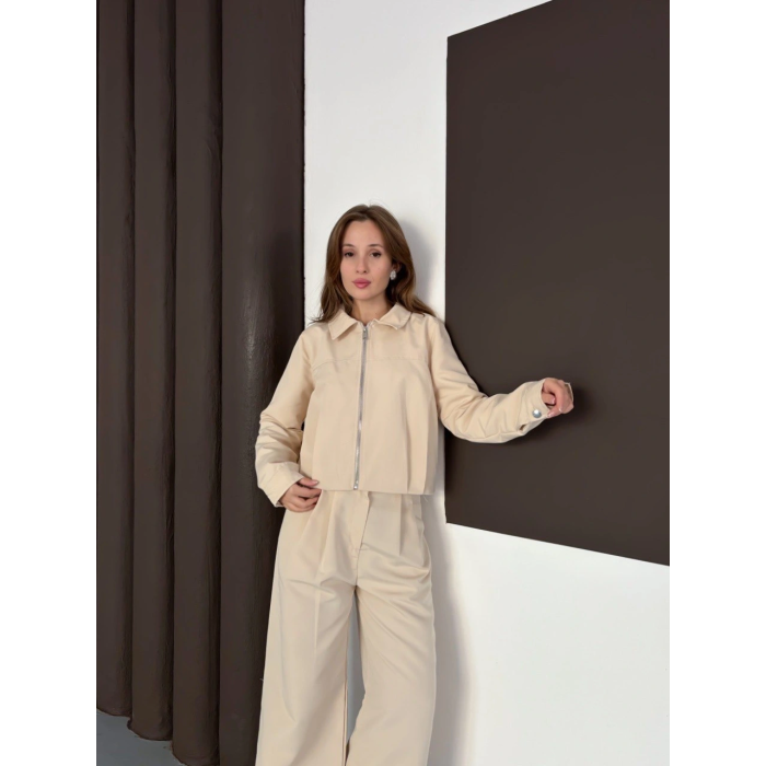 Trenç takım alt üst bej ons