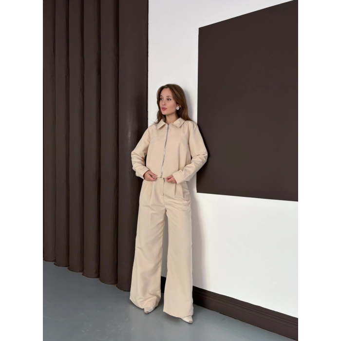 Trenç takım alt üst bej ons