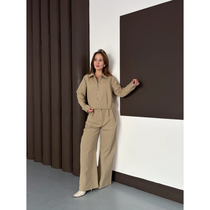 Trenç takım alt üst haki ons