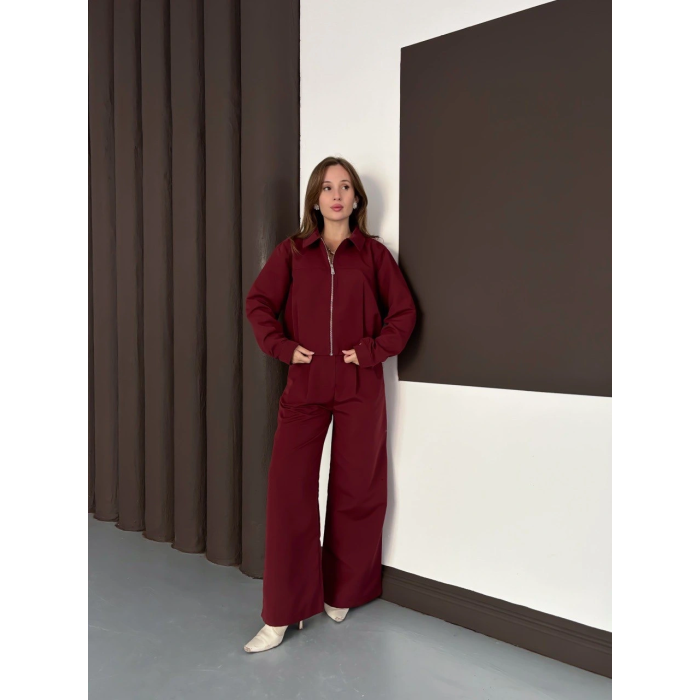 Trenç takım alt üst bordo ons