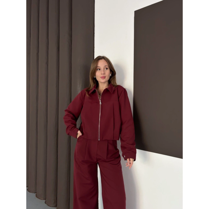 Trenç takım alt üst bordo ons