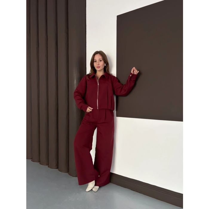 Trenç takım alt üst bordo ons