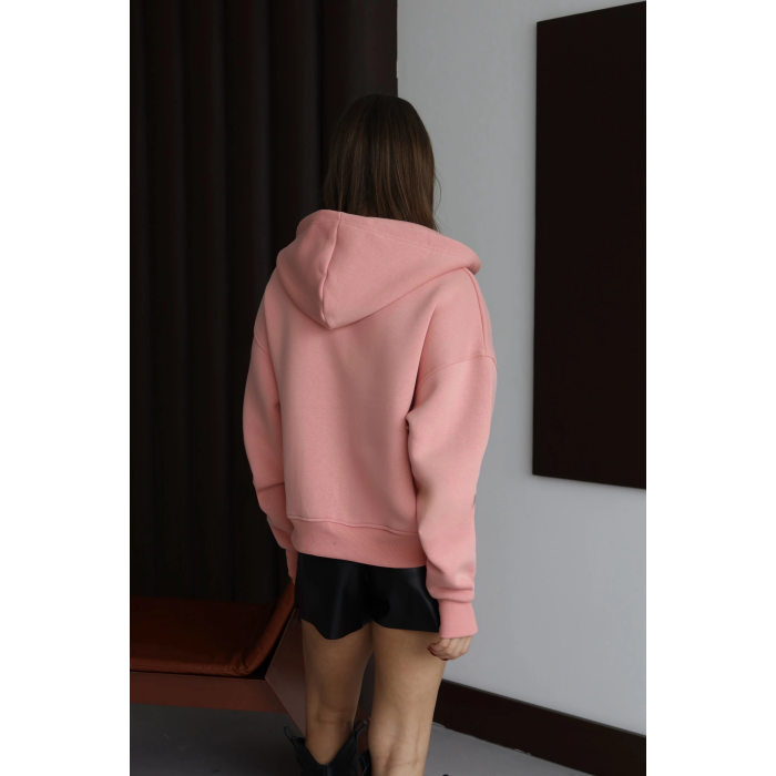 3 iplik şardonlu kapşonlu hoodie frm somon p510437