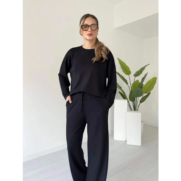 Kollu modal takım siyah