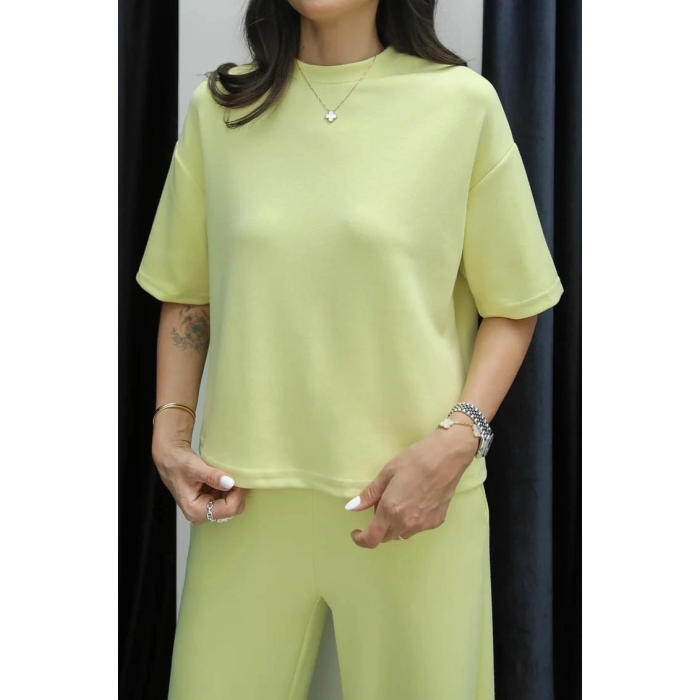 Tshirt alt üst modal takım sarı