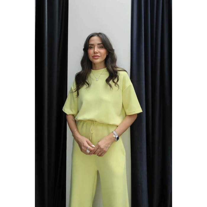 Tshirt alt üst modal takım sarı